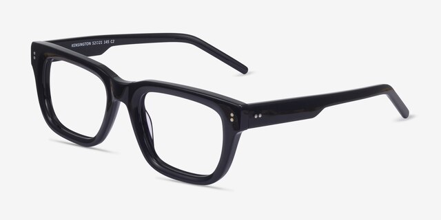 Kensington Black AcetateEyeglass Frames from EyeBuyDirect, Angle View