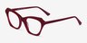 Alwyne Burgundy AcétateMontures de lunettes de vue d'EyeBuyDirect, Vue d'Angle