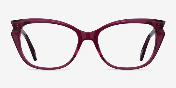 Maple Clear Burgundy Acétate Montures de lunettes de vue