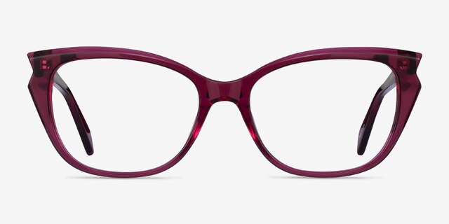 Maple Clear Burgundy AcetateEyeglass Frames from EyeBuyDirect, Front View