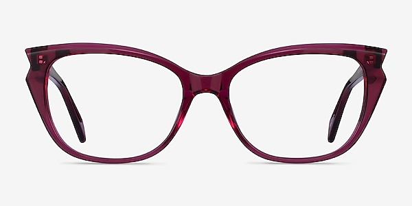 Maple Clear Burgundy Acetate Eyeglass Frames