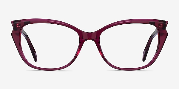 Maple Clear Burgundy Acetate Eyeglass Frames