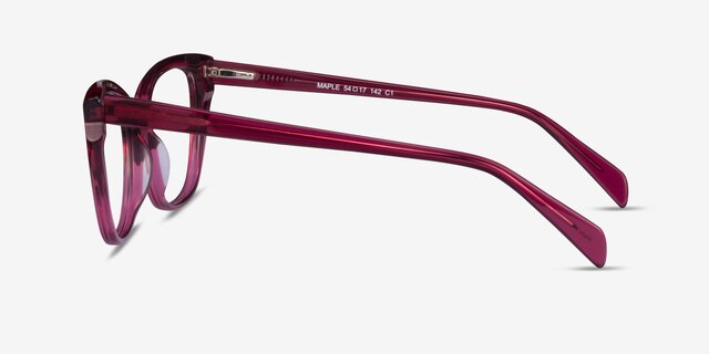 Maple Clear Burgundy AcetateEyeglass Frames from EyeBuyDirect, Side View