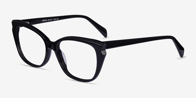 Maple Black AcetateEyeglass Frames from EyeBuyDirect, Angle View