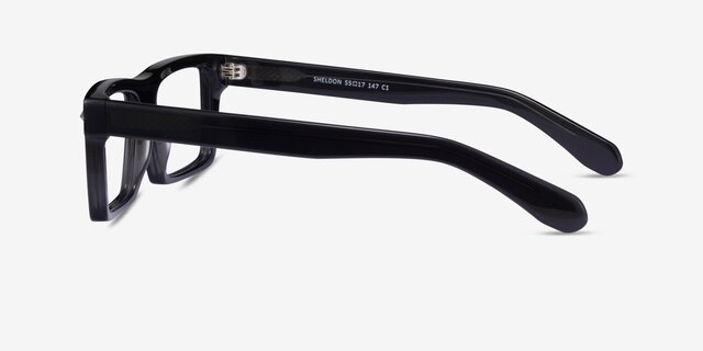 Sheldon Drak Gray AcetateEyeglass Frames from EyeBuyDirect, Side View