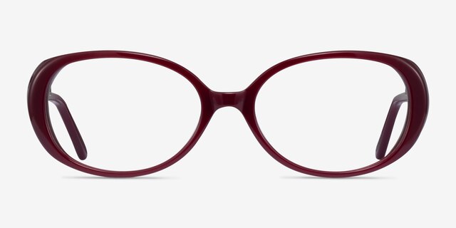 Surrey Burgundy AcetateEyeglass Frames from EyeBuyDirect, Front View