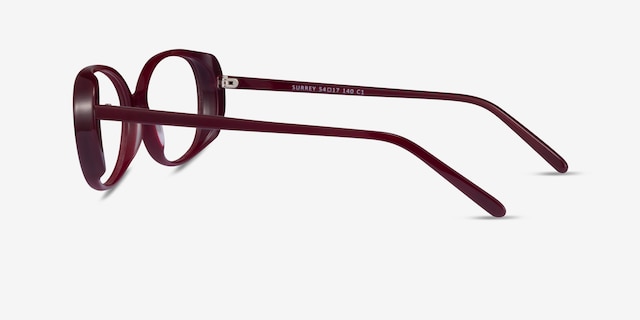Surrey Burgundy AcetateEyeglass Frames from EyeBuyDirect, Side View