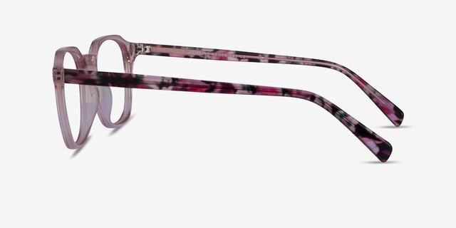 Hopkins Clear Pink Floral AcetateEyeglass Frames from EyeBuyDirect, Side View