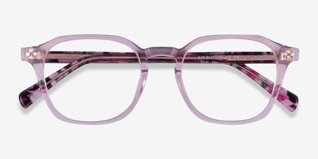 Hopkins Clear Pink Floral AcetateEyeglass Frames from EyeBuyDirect, Closed View