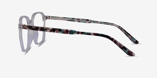 Ashby Clear Floral AcetateEyeglass Frames from EyeBuyDirect, Side View