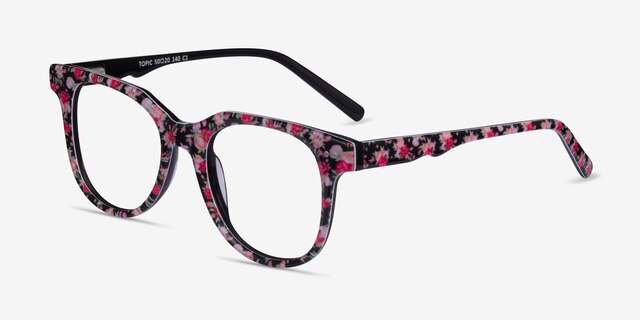 Topic Fleuries AcétateMontures de lunettes de vue d'EyeBuyDirect, Vue d'Angle