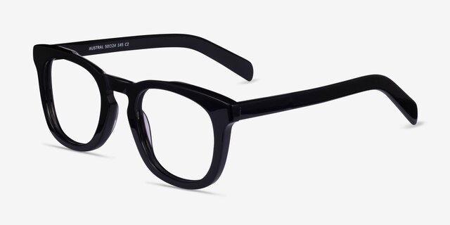Austral Black AcetateEyeglass Frames from EyeBuyDirect, Angle View