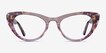 Legato Clear Pink Floral AcetateEyeglass Frames from EyeBuyDirect, Front View