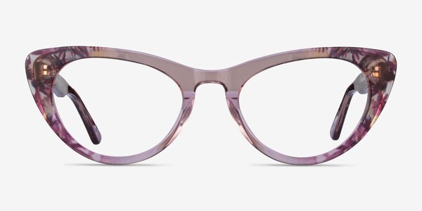 Legato Clear Pink Floral Acétate Montures de lunettes de vue