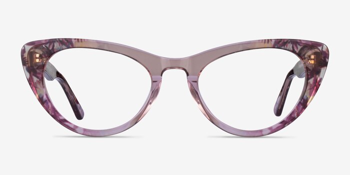 Legato Clear Pink Floral Acetate Eyeglass Frames from EyeBuyDirect