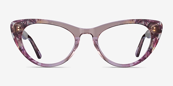 Legato Clear Pink Floral Acetate Eyeglass Frames