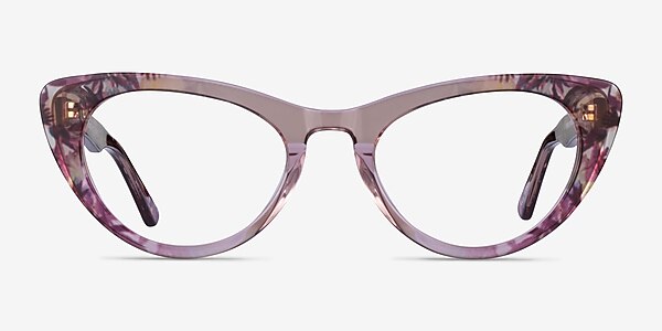 Legato Clear Pink Floral Acetate Eyeglass Frames