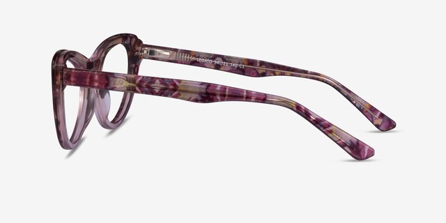 Legato Clear Pink Floral AcetateEyeglass Frames from EyeBuyDirect, Side View