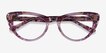 Legato Clear Pink Floral AcetateEyeglass Frames from EyeBuyDirect, Closed View