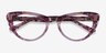 Legato Clear Pink Floral AcetateEyeglass Frames from EyeBuyDirect, Closed View