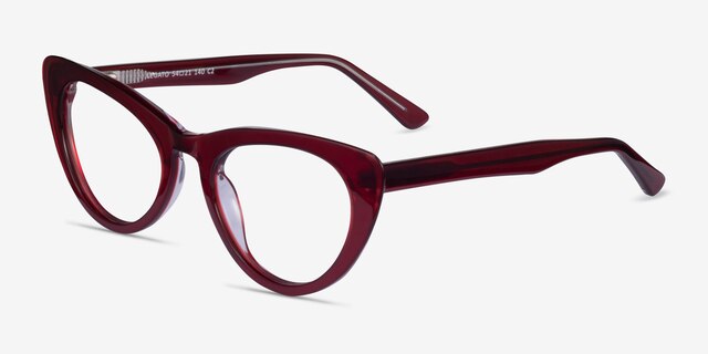 Legato Burgundy AcetateEyeglass Frames from EyeBuyDirect, Angle View