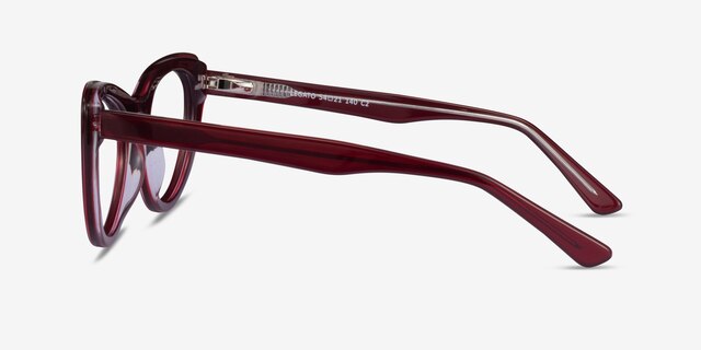 Legato Burgundy AcetateEyeglass Frames from EyeBuyDirect, Side View