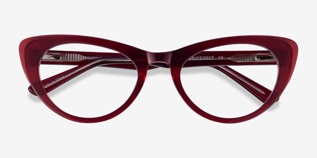 Legato Burgundy AcetateEyeglass Frames from EyeBuyDirect, Closed View