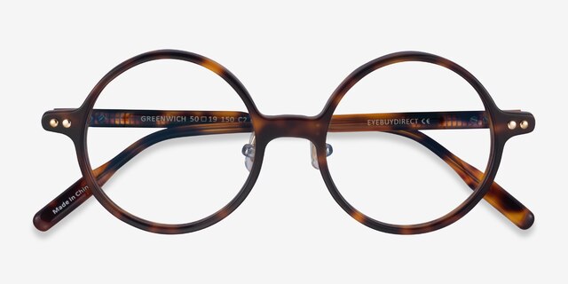 Greenwich Tortoise AcetateEyeglass Frames from EyeBuyDirect, Closed View