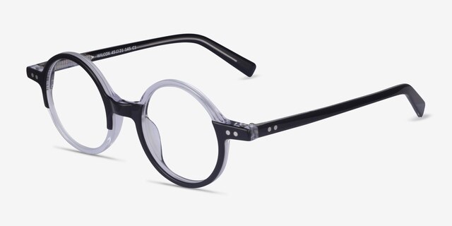 Wilcox Black Clear AcetateEyeglass Frames from EyeBuyDirect, Angle View