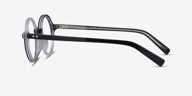 Wilcox Black Clear AcetateEyeglass Frames from EyeBuyDirect, Side View
