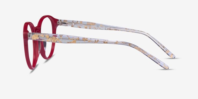Enjoy Burgundy AcetateEyeglass Frames from EyeBuyDirect, Side View