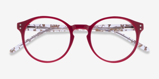 Enjoy Burgundy AcetateEyeglass Frames from EyeBuyDirect, Closed View