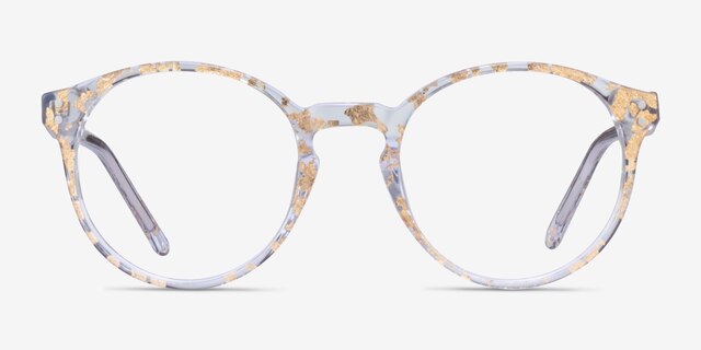 Enjoy Clear Gold AcetateEyeglass Frames from EyeBuyDirect, Front View