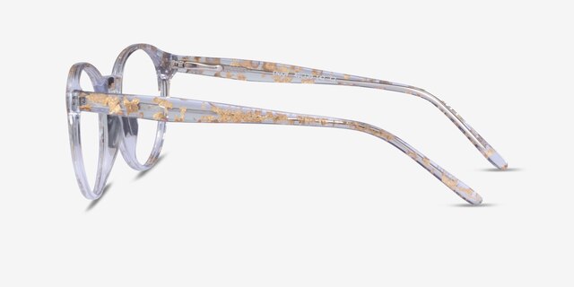 Enjoy Clear Gold AcetateEyeglass Frames from EyeBuyDirect, Side View