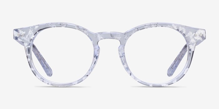 Luminary Clear Silver Acetate Eyeglass Frames from EyeBuyDirect