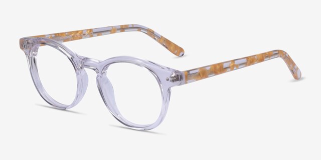 Luminary Clear Yellow AcetateEyeglass Frames from EyeBuyDirect, Angle View