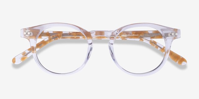 Luminary Clear Yellow AcetateEyeglass Frames from EyeBuyDirect, Closed View