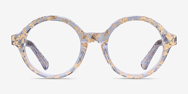 Disco Clear Gold Acetate Eyeglass Frames