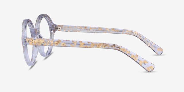 Disco Clear Gold AcetateEyeglass Frames from EyeBuyDirect, Side View