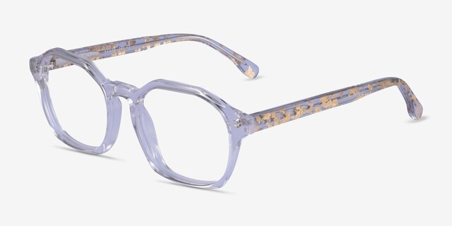 Famous Clear Gold AcetateEyeglass Frames from EyeBuyDirect, Angle View