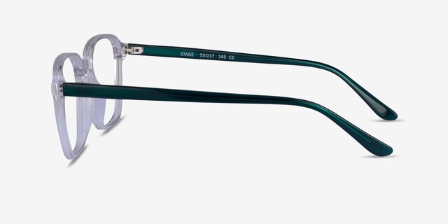 Stage Clear Teal AcetateEyeglass Frames from EyeBuyDirect, Side View
