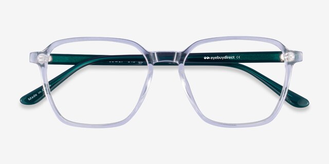 Stage Clear Teal AcetateEyeglass Frames from EyeBuyDirect, Closed View