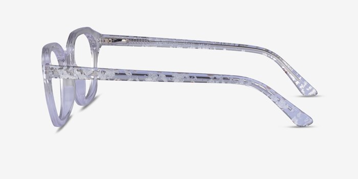 Knowledge Clear Silver Acetate Eyeglass Frames from EyeBuyDirect