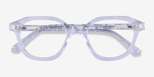Knowledge Clear Silver AcetateEyeglass Frames from EyeBuyDirect, Closed View