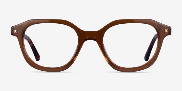 Knowledge Clear Brown Tortoise Acetate Eyeglass Frames