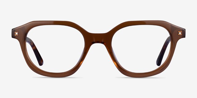 Knowledge Clear Brown Tortoise AcetateEyeglass Frames from EyeBuyDirect, Front View