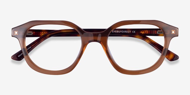 Knowledge Clear Brown Tortoise AcetateEyeglass Frames from EyeBuyDirect, Closed View