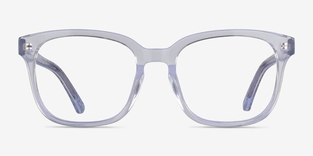 Zesty Clear Silver AcetateEyeglass Frames from EyeBuyDirect, Front View