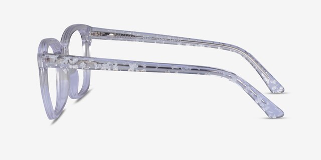 Zesty Clear Silver AcetateEyeglass Frames from EyeBuyDirect, Side View