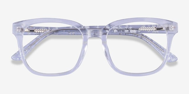 Zesty Clear Silver AcetateEyeglass Frames from EyeBuyDirect, Closed View